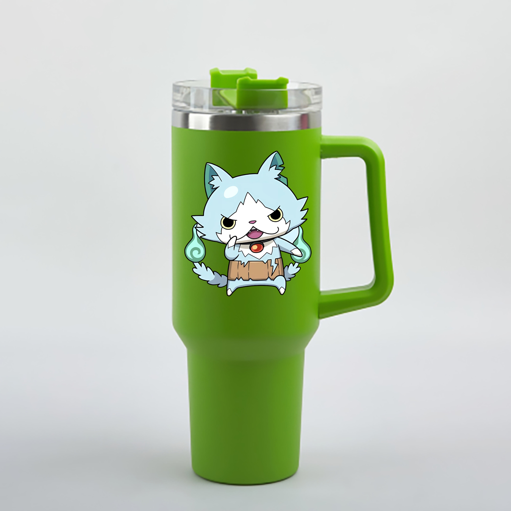（画像用） 妖怪ウォッチ Yo-kai Watch 1200mL車用タンブラー - クリスタルステッカー（プラスチックストロー付き）